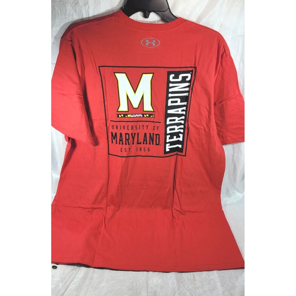 Under Armour Loose Fit Maryland Terrapins Short Sleeve T-Shirt - Red - XL - Picture 2 of 3
